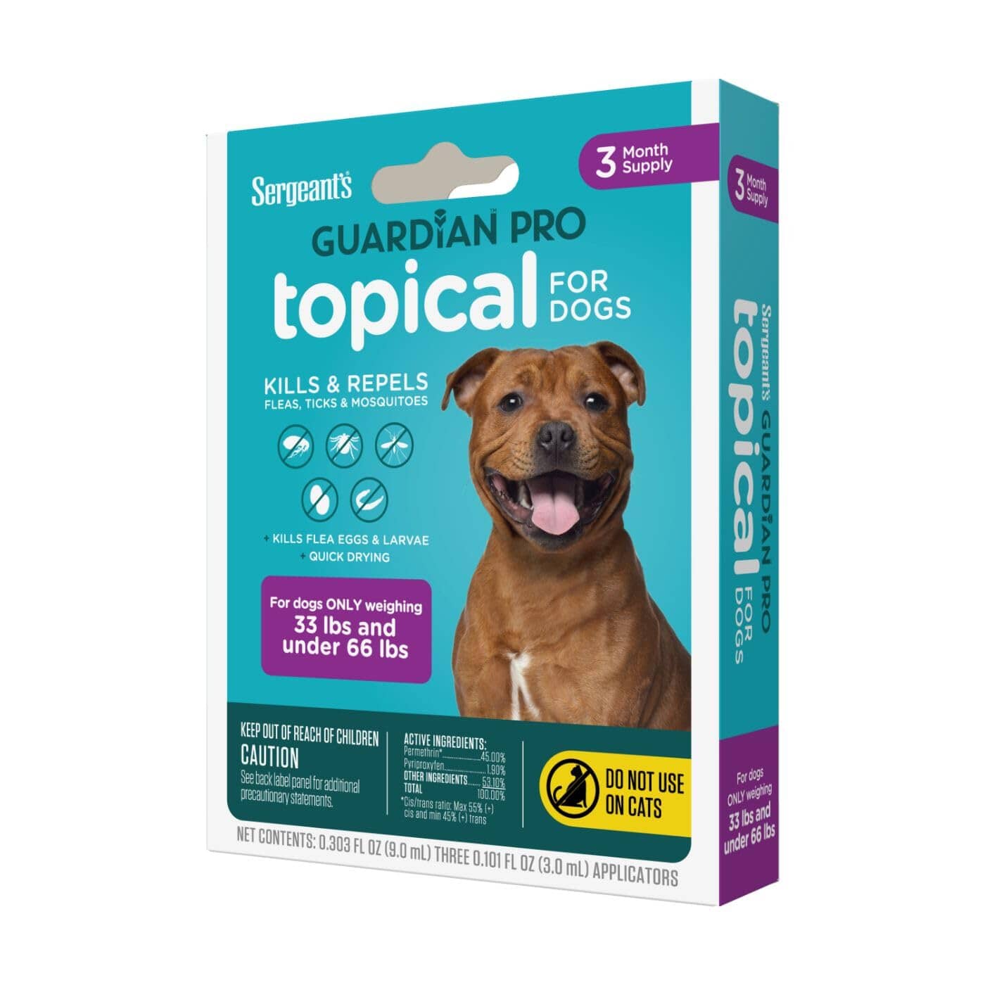 Sergeant's Guardian PRO Flea & Tick Topical for Dogs 3 Count