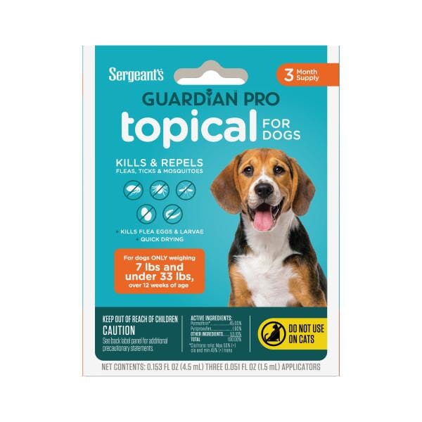 Sergeant's Guardian PRO Flea & Tick Topical for Dogs 3 Count