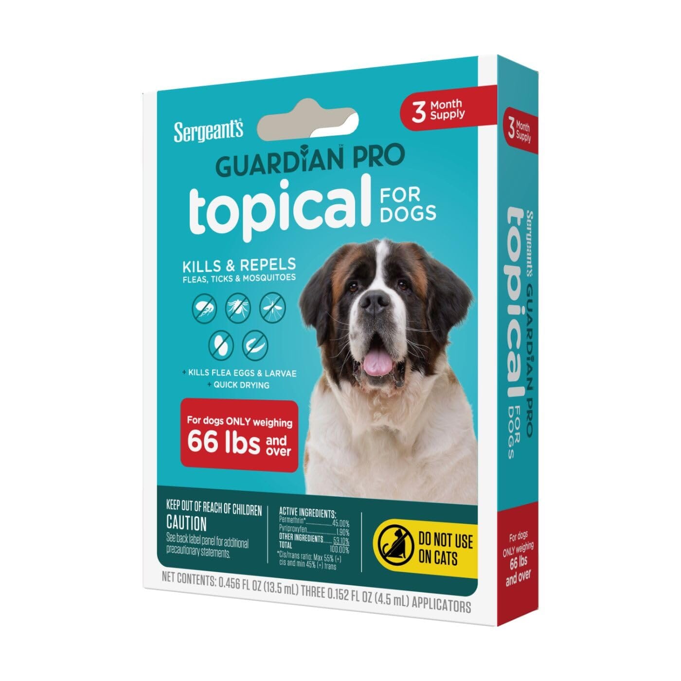 Sergeant's Guardian PRO Flea & Tick Topical for Dogs 3 Count
