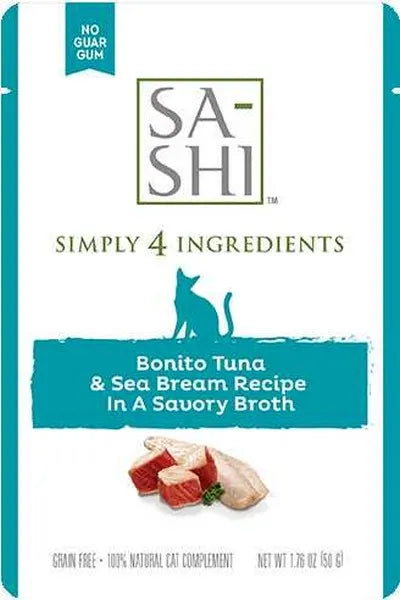 Simply 4 Ingredients SA-SHI Tuna & Sea Bream Wet Cat Food - 1.76 oz - Case of 8