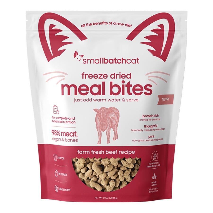 Small Batch Premium Meal Bites Beef Recipe Freeze-Dried Cat Food - 10 Oz