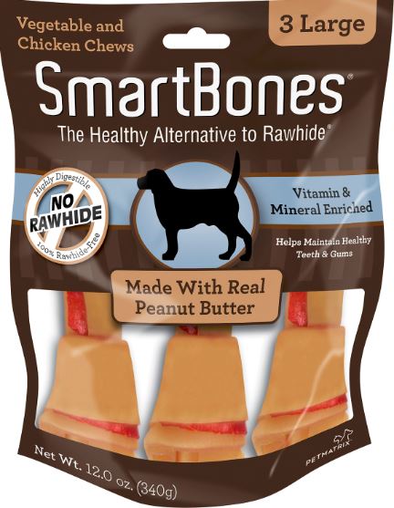 Smartbones Dog Dental and Hard Chews - Peanut Butter - Large - 3 Pack