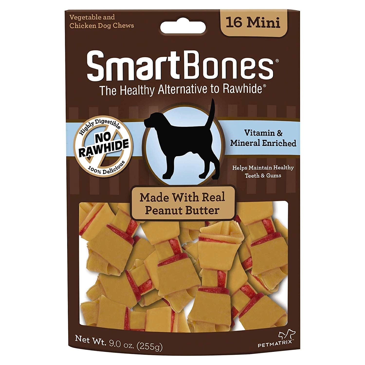 Smartbones Dog Dental and Hard Chews - Peanut Butter - Mini - 16 Pack