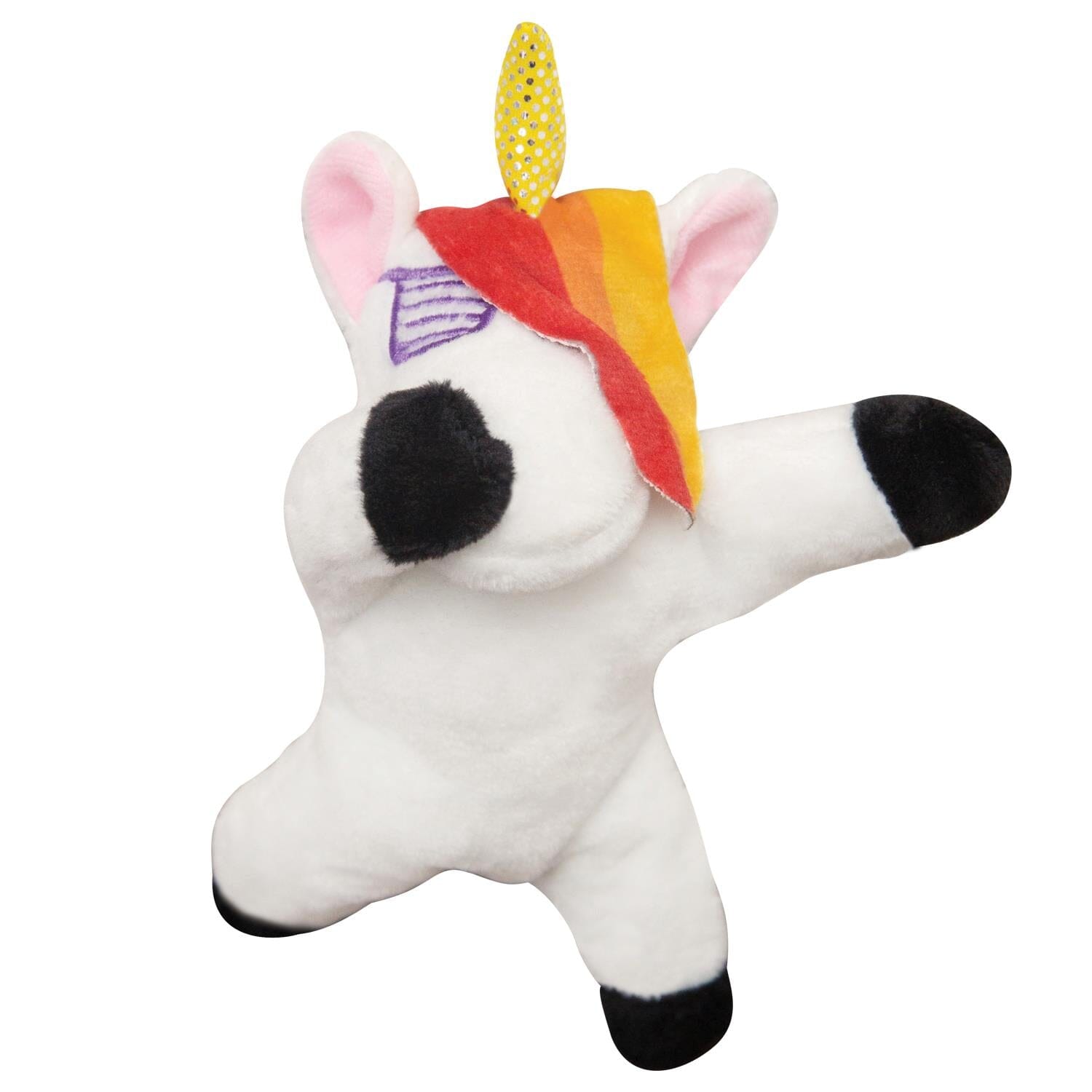 Snugarooz Baby Unicorn Squeak and Crinkle Plush Dog Toy - 6.5" Inches - White