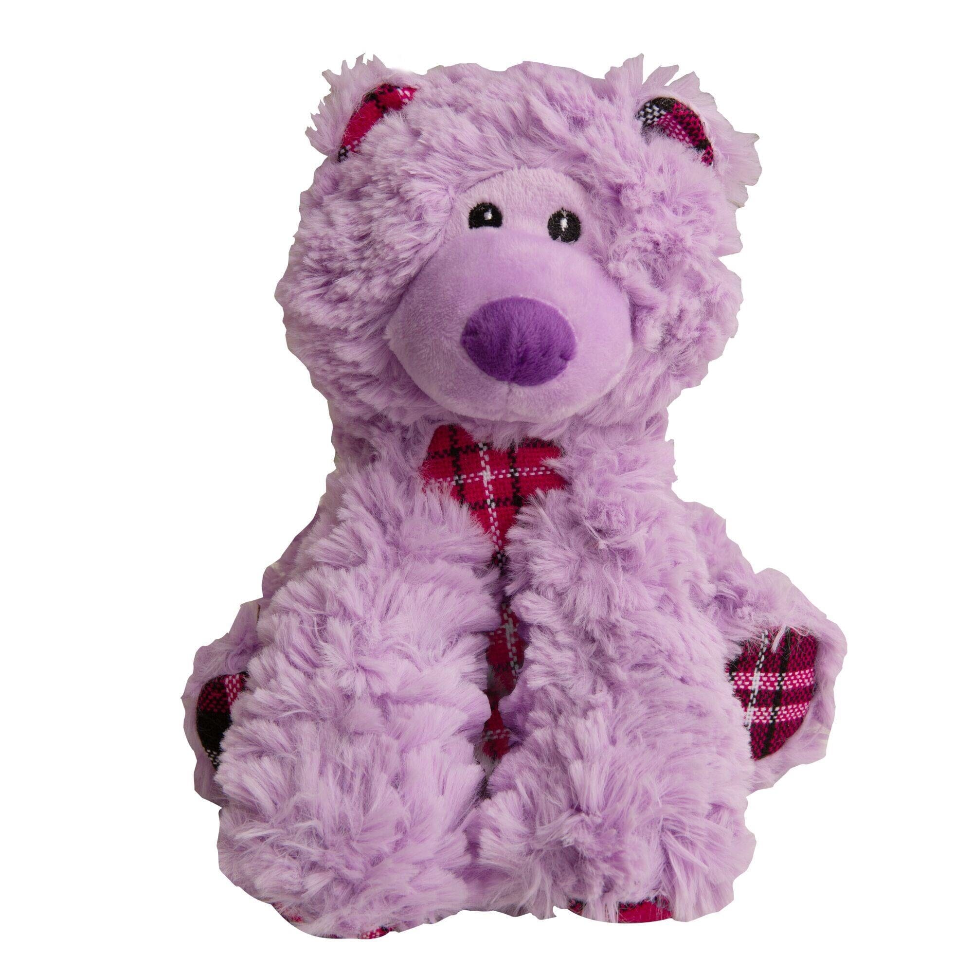 Snugarooz Bella the Purple Bear Squeak and Crinkle Plush Dog Toy - 11" Inches