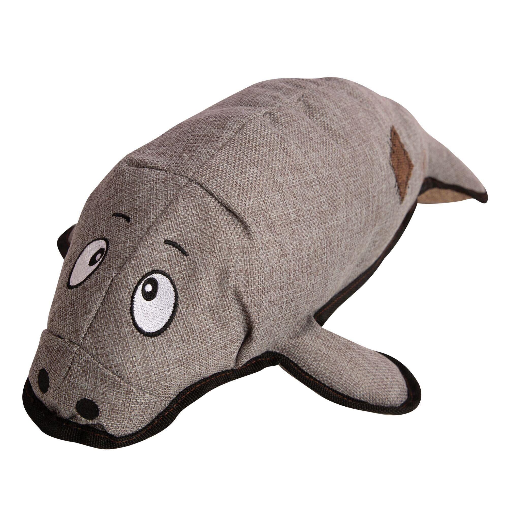 Snugarooz Murray The Manatee Squeak and Crinkle Plush Dog Toy with inner Spike Rubber Ball - 21" Inches