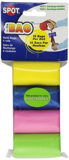SPOT Iin The Bag Refill Pack of Dog Wastebags - 4 Pack or 60 Count