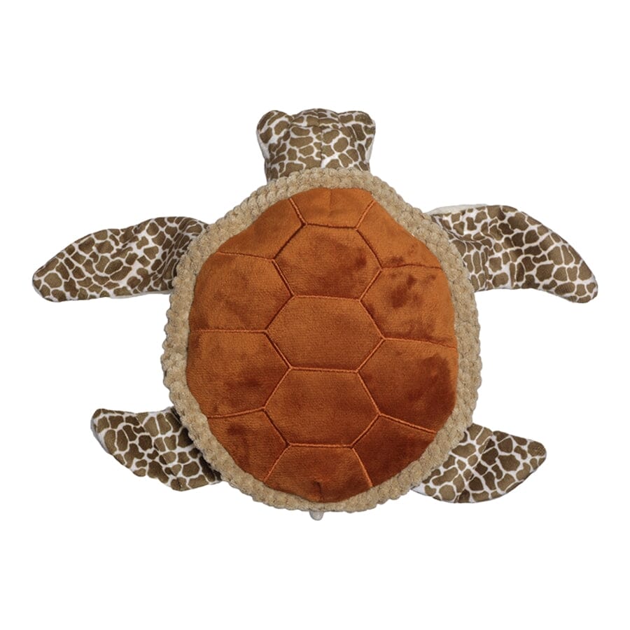 Tall Tails Animated Durable Sea Turtle Squeak and Plush Dog Toy - 10 Inch