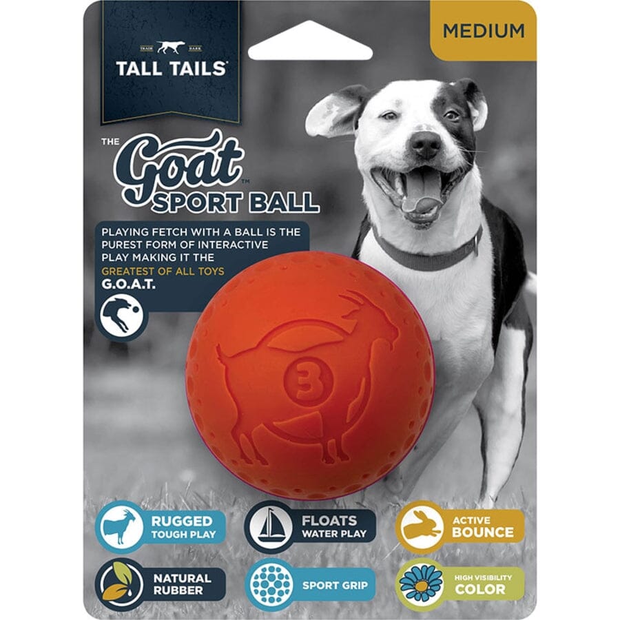 Tall Tails Goat Natural Rubber and Floating Ball Fetch Dog Toy