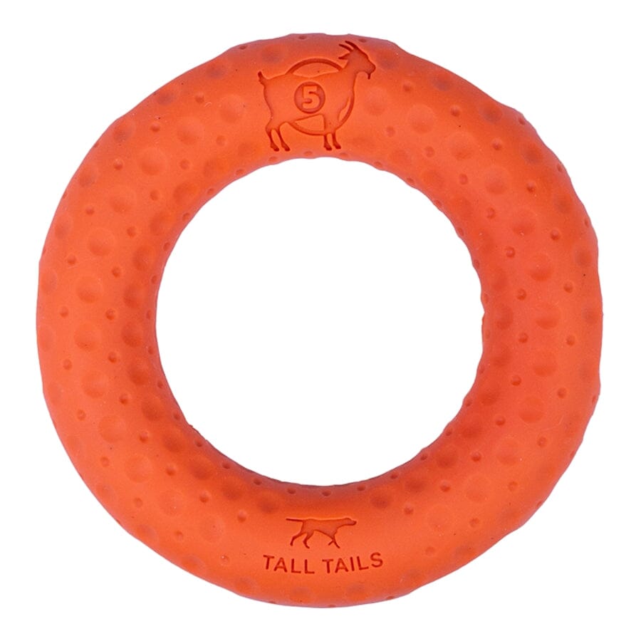 Tall Tails Goat Natural Rubber and Floating Ring Fetch Dog Toy