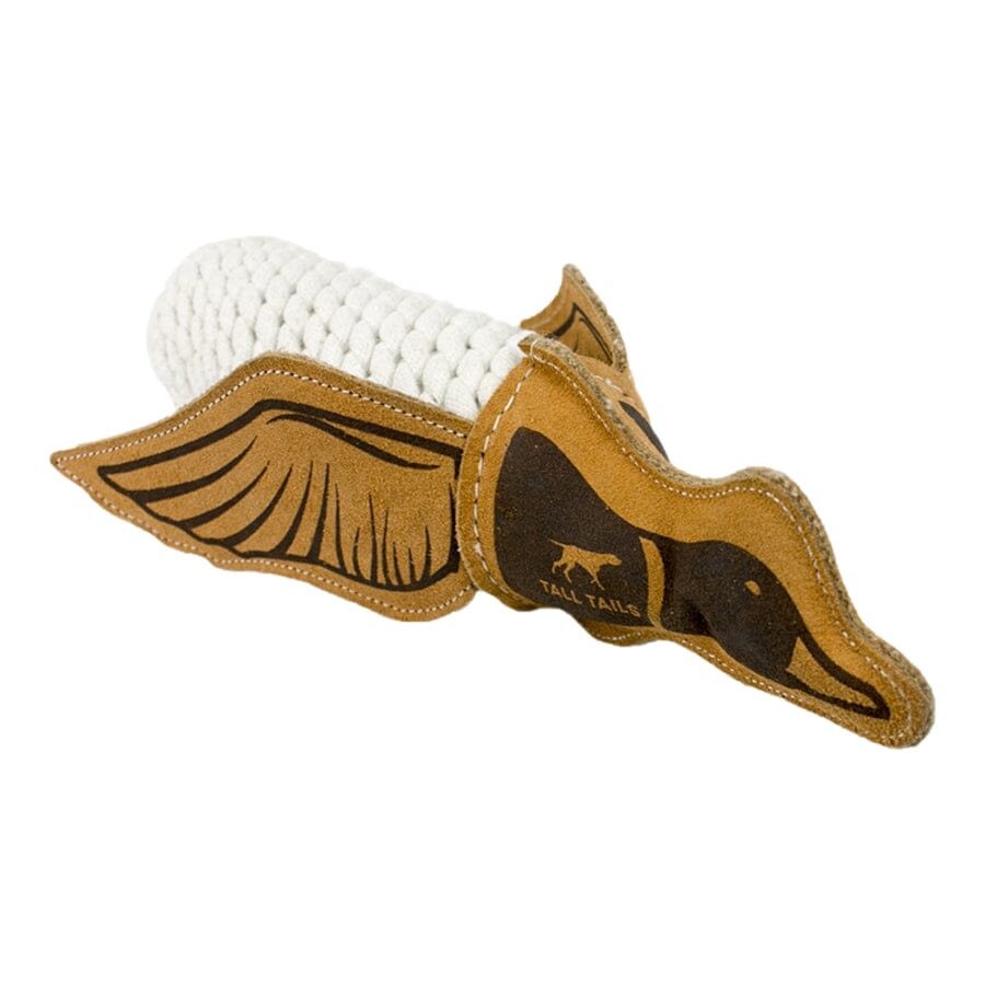 Tall Tails Natural Leather and Rope Quaker Chew and Fetch Dog Toy - 15 Inches