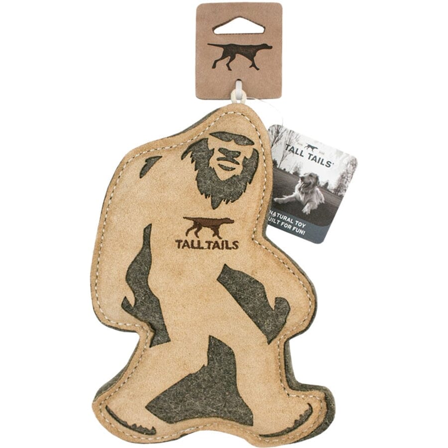 Tall Tails Natural Leather and Wool Big Jr. Fetch and Chew Dog Toy - 9 Inches