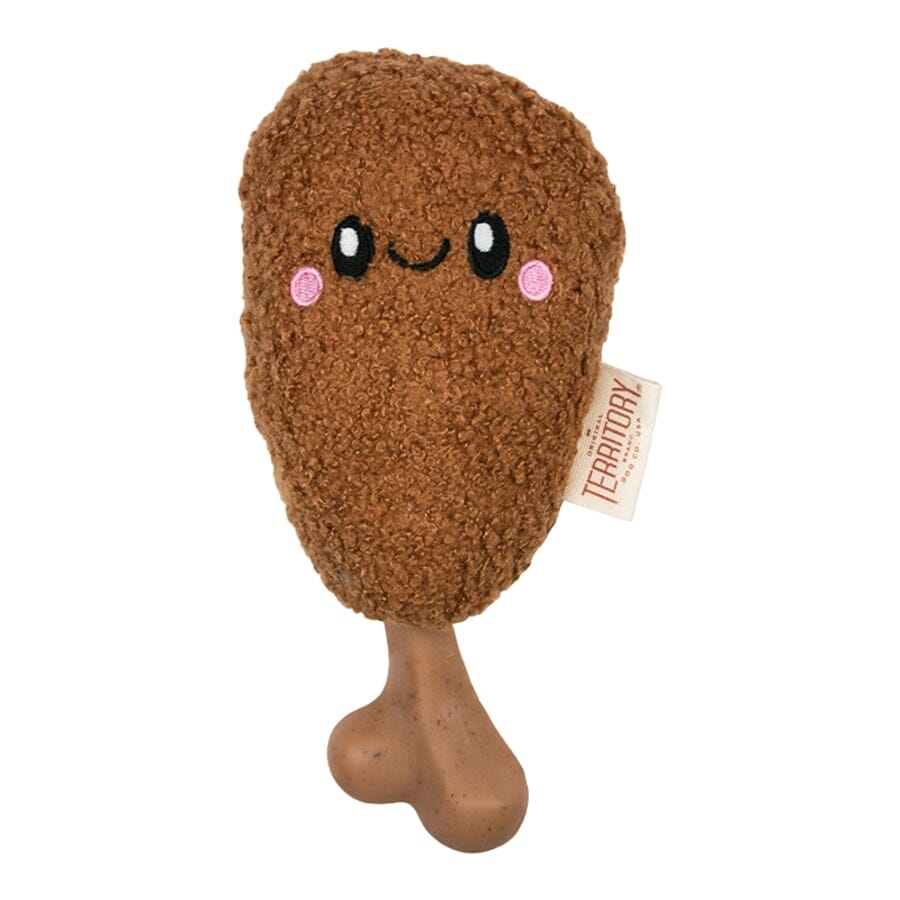 Territory 2-in-1 Chicken On Bone Squeak and Plush Dog Toy with Removable Bone - Brown - 8 Inches