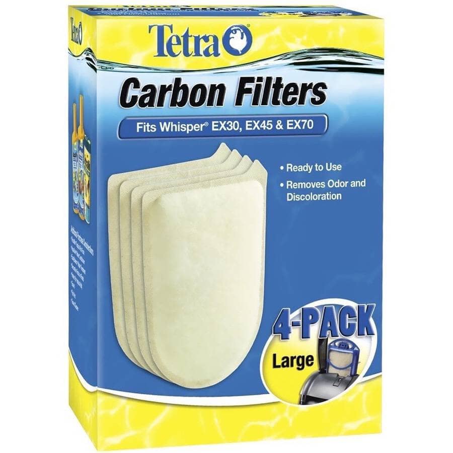 Tetra Whisper Ex Carbon Filter Cartridge Aquarium Filter Insert - Large - 4 Pack