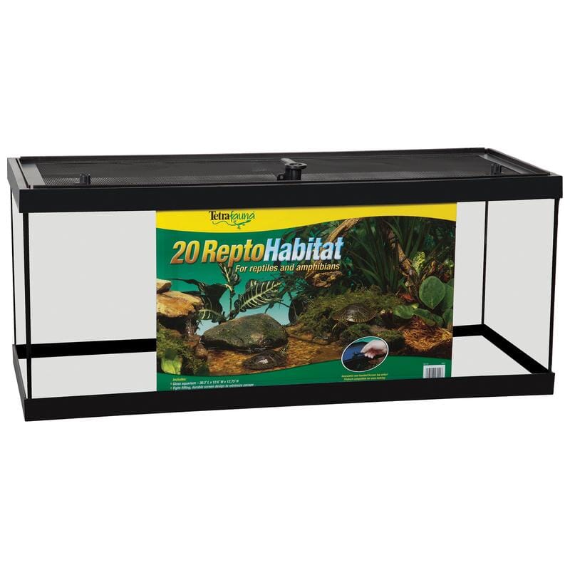 Tetrafauna Reptohabitat Reptile Glass Enclosure - 20 Gal - 24 X 12 X 16