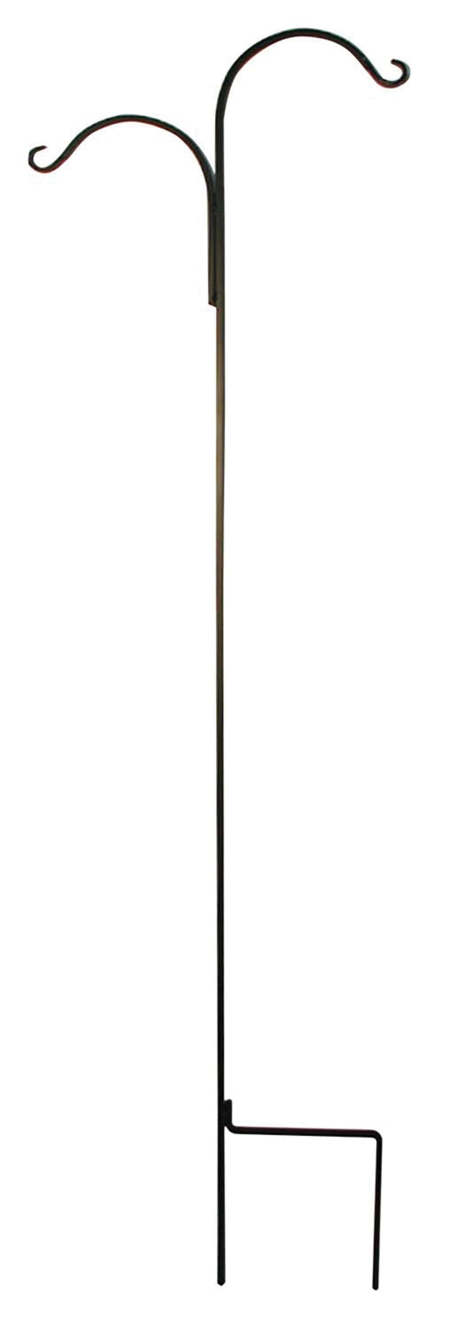 The Hookery Double Square Shepherd Hook Wild Bird Accessories - Black - 90 In - 6 Pack