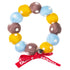 Touchcat ® Pom-Pom Patterned Designer Cat Neck Collar with Chime Bell - Brown and Yellow