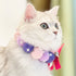 Touchcat ® Pom-Pom Patterned Designer Cat Neck Collar with Chime Bell - Pink and Purple