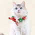 Touchcat ® Pom-Pom Patterned Designer Cat Neck Collar with Chime Bell - Red Green and White