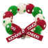 Touchcat ® Pom-Pom Patterned Designer Cat Neck Collar with Chime Bell - Red Green and White
