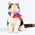 Touchcat ® Pom-Pom Patterned Designer Cat Neck Collar with Chime Bell - Red White and Blue