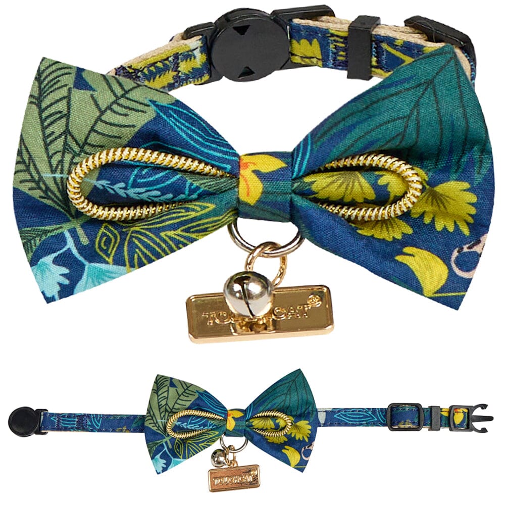 Touchcat ® Safari Patterned Designer Cat Collar with Bow