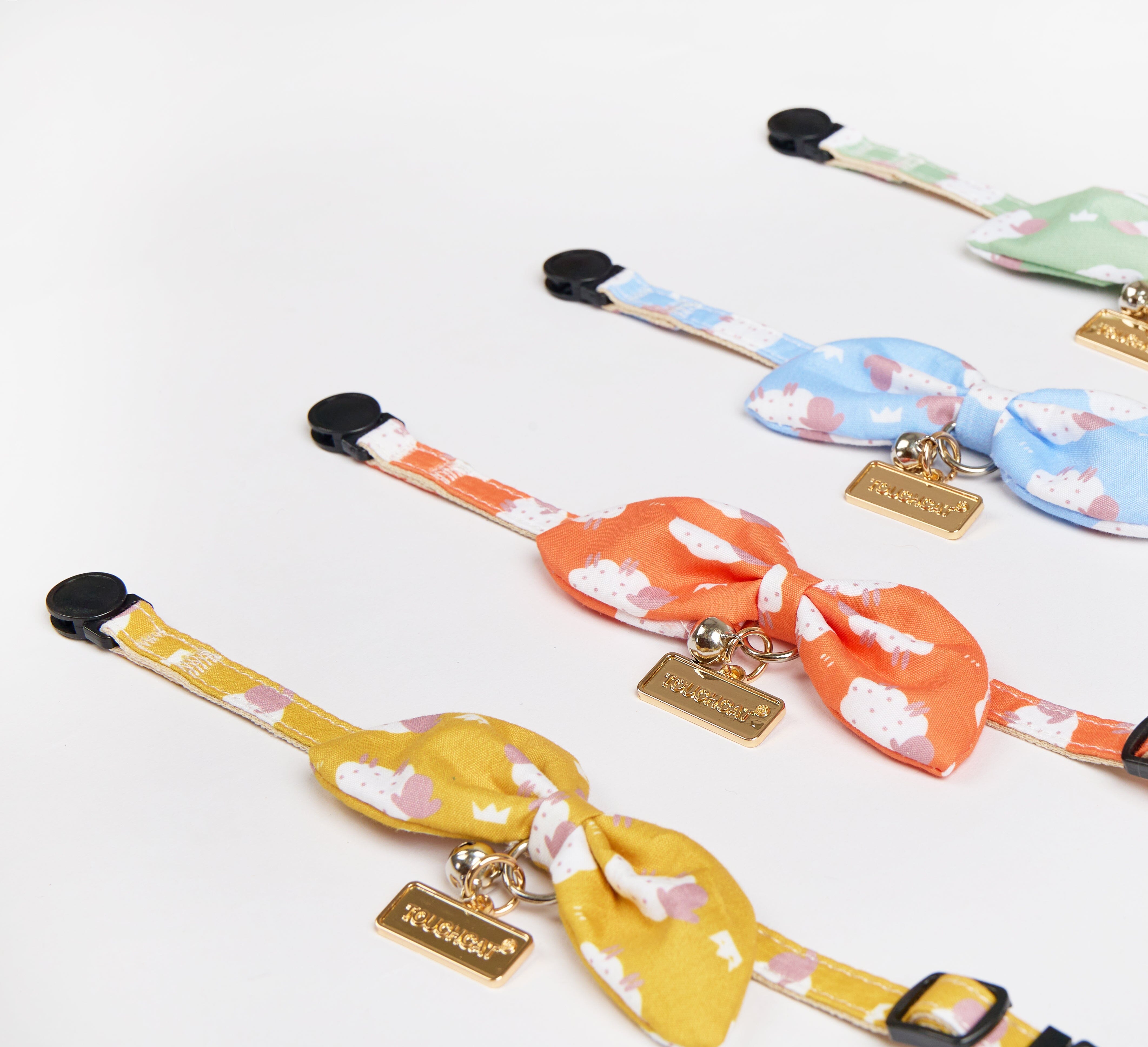 Touchcat ® Shepherd Patterned Designer Cat Collar with Bow