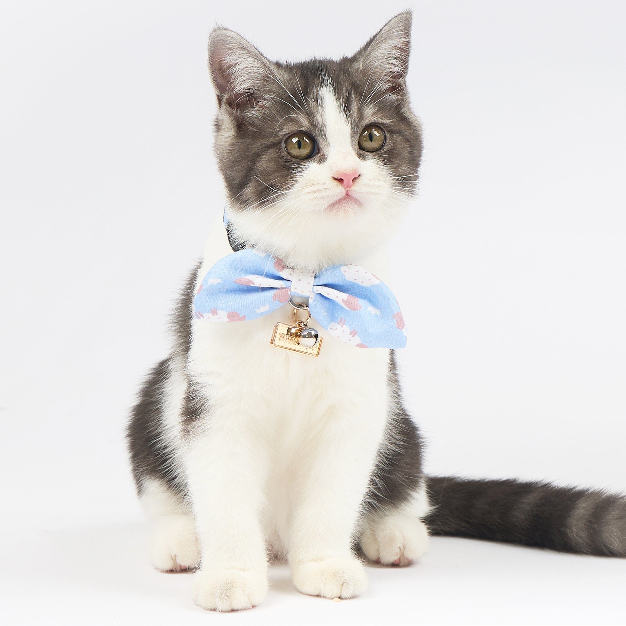 Touchcat ® Shepherd Patterned Designer Cat Collar with Bow