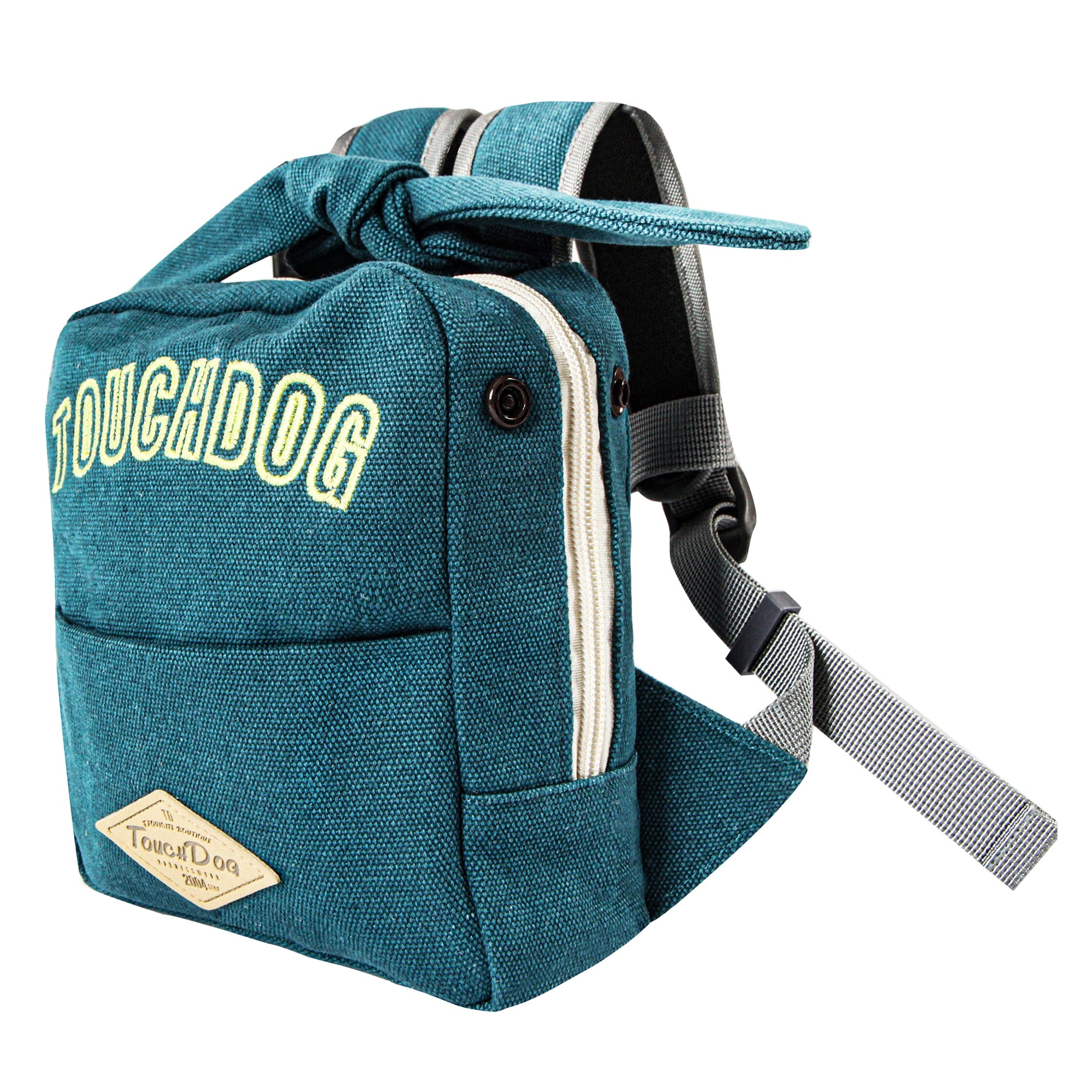 Touchdog ® Navy Large-Pocketed Zippered Duffle Dog Backpack and Harness