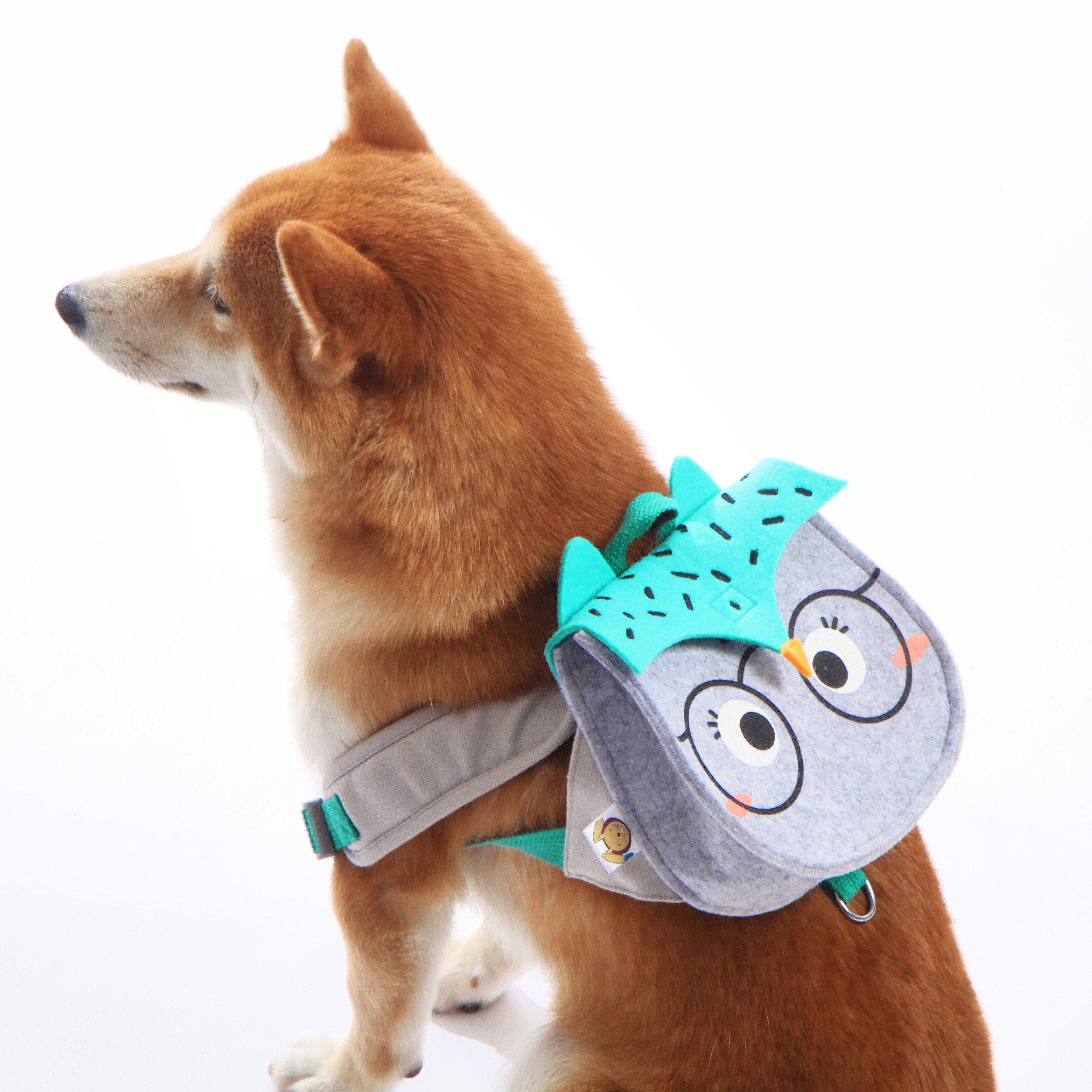 Touchdog ® Owl Designer Large-Pocketed Velcro Dog Backpack and Harness