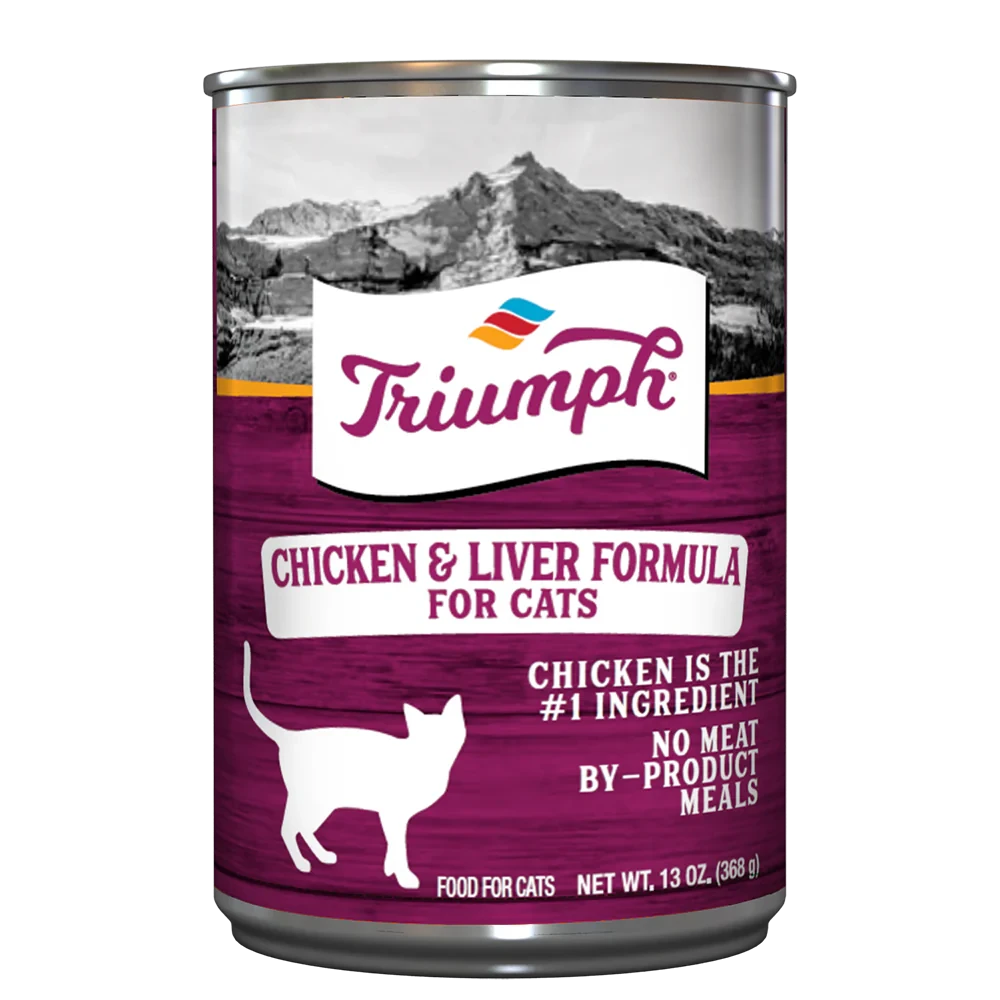 Triumph Natural Chicken-Liver Canned Cat Food - 13 oz - Case of 12