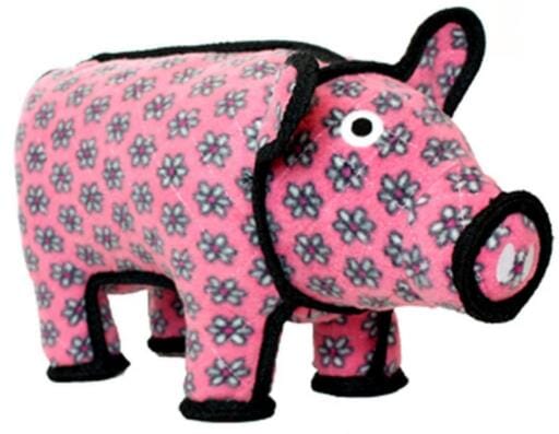 Tuffy's Barnyard Polly The Pig Float and Squeak Nylon and Plush Dog Toy