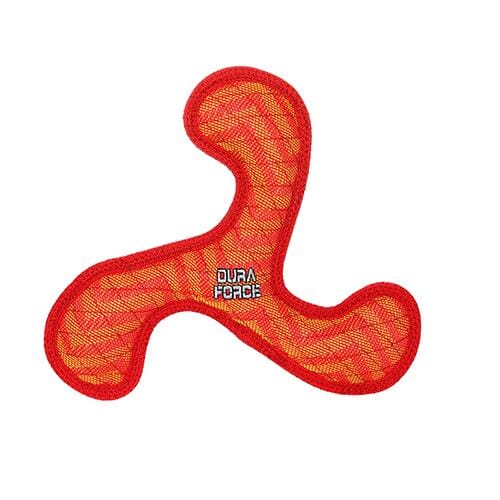Tuffy's Duraforce Boomerang Zigzag Nylon Fetch Dog Toy - Red