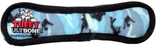 Tuffy's Ultimate Bone Squeak Nylon and Plush Dog Toy - Blue Camo