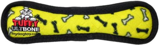 Tuffy's Ultimate Bone Squeak Nylon and Plush Dog Toy - Yellow