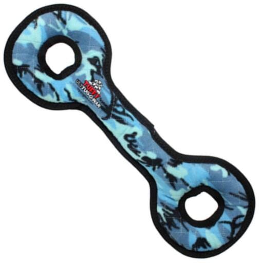 Tuffy's Ultimate Tug O' War Float and Squeak Nylon and Plush Dog Toy - Camo Blue