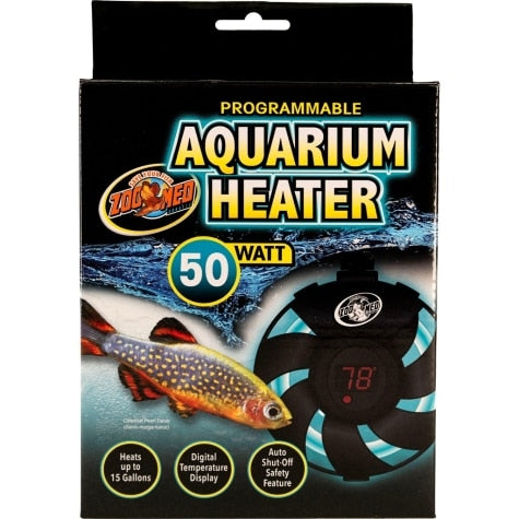 Zoo Med Laboratories Programmable Digital Display and Auto-Shut Off Aquarium Heater 50 Watt