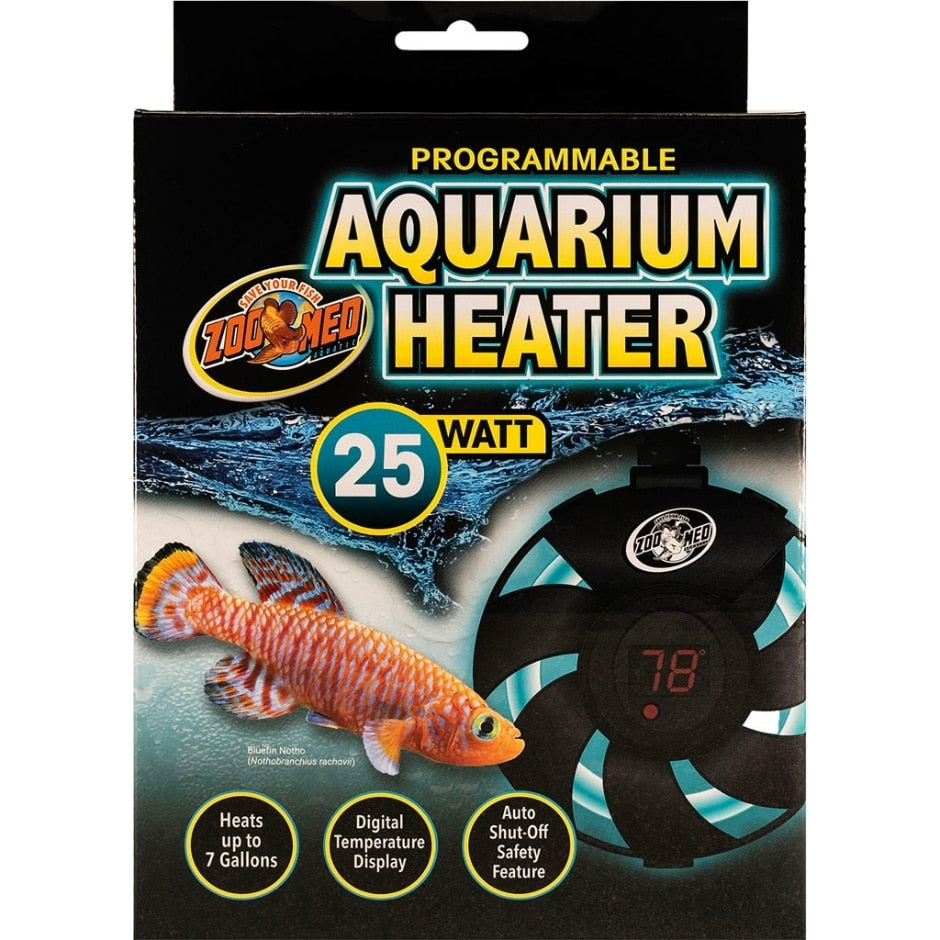 Zoo Med Laboratories Programmable Digital Display and Auto-Shut Off Aquarium Heater 25 Watt