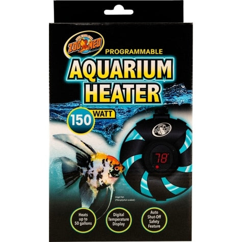 Zoo Med Laboratories Programmable Digital Display and Auto-Shut Off Aquarium Heater 150 Watt