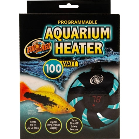 Zoo Med Laboratories Programmable Digital Display and Auto-Shut Off Aquarium Heater 100 Watt
