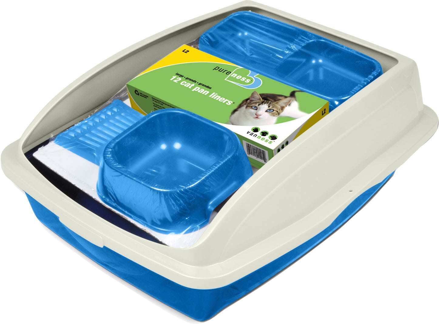 Van Ness Cat Starter Litter Pan - Blue - Large