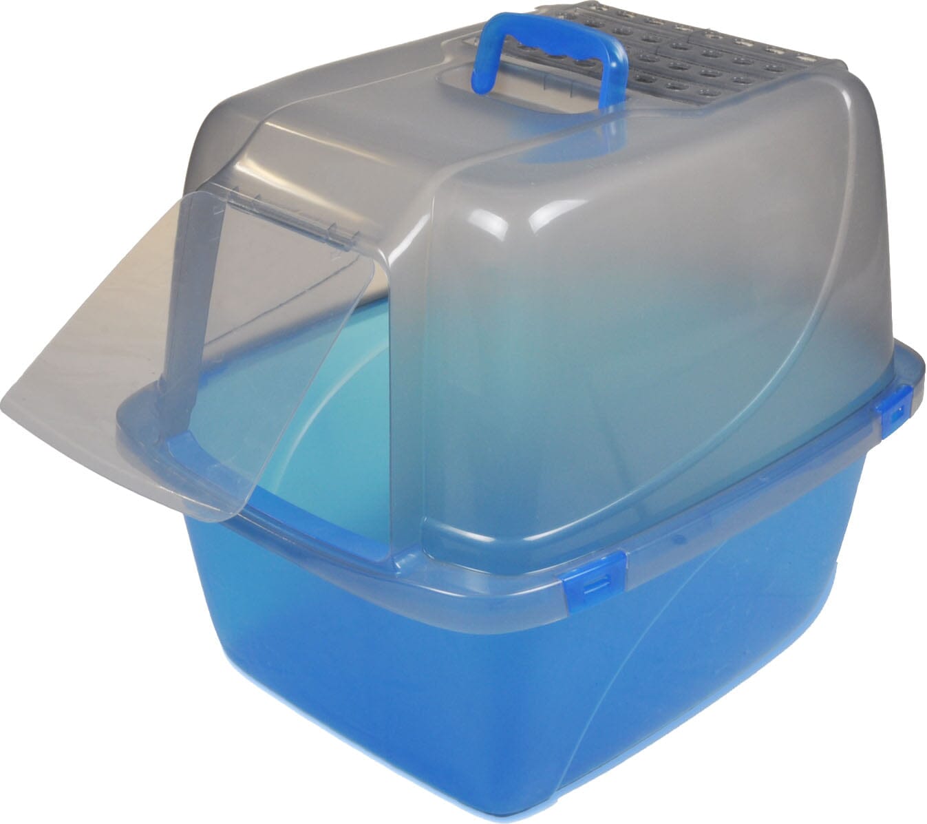 Van Ness Translucent Enclosed Cat Litter Pan - Blue - Large
