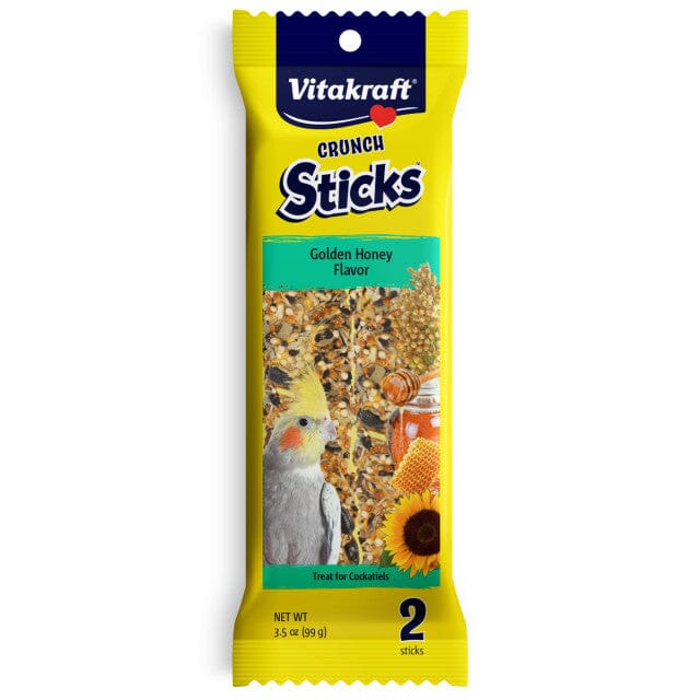 Vitakraft Crunch Sticks - Golden Honey Flavor Cockatiel Treat - 3.5 oz
