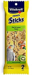Vitakraft Crunch Sticks - Kiwi & Lemon Flavor Cockatiel Treat - 3.5 oz