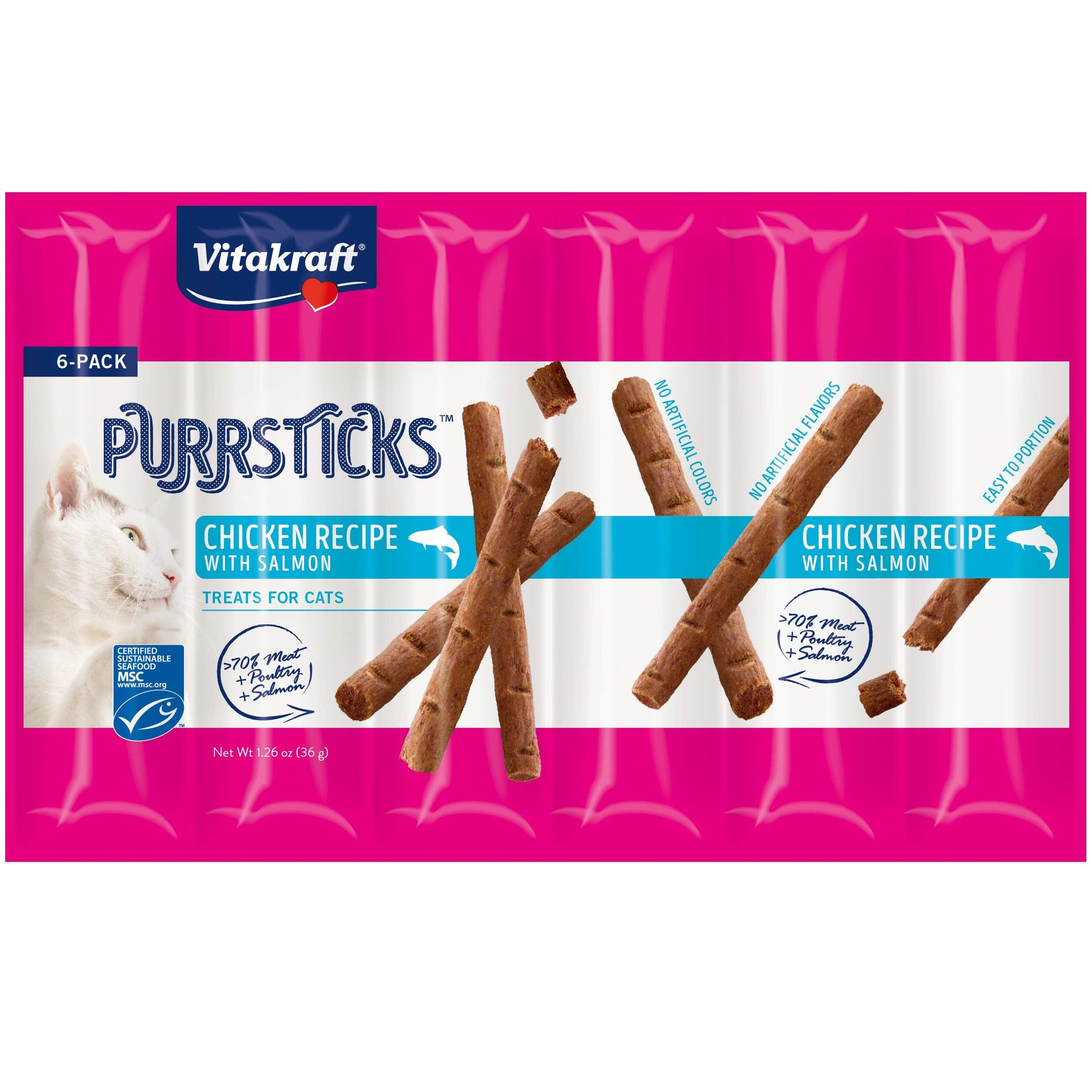 Vitakraft PurrSticks - Chicken Recipe with Salmon - 6 pk