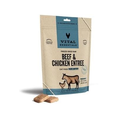 Vital Essential's Grain-Free Beef and Chicken Mini Patties Freeze-Dried Cat Food - 3.75 Oz