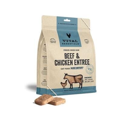 Vital Essential's Grain-Free Beef and Chicken Mini Patties Freeze-Dried Cat Food - 8 Oz