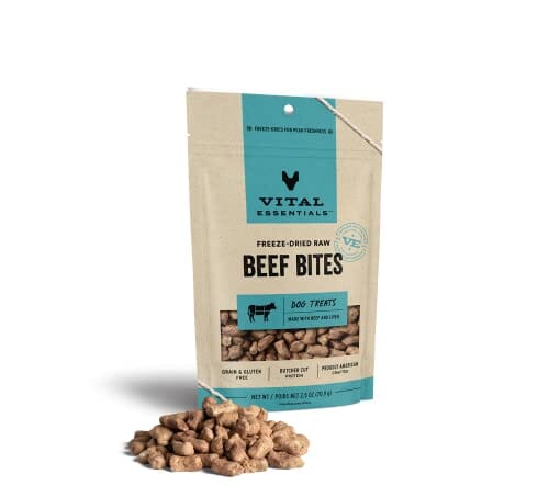 Vital Essential's Grain-Free Beef Bites Freeze-Dried Dog Treats - 2.5 Oz