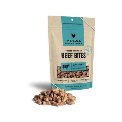 Vital Essential's Grain-Free Beef Bites Freeze-Dried Dog Treats - 6.2 Oz