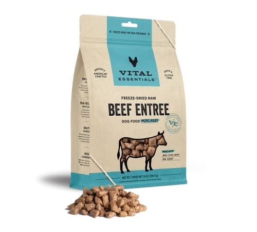 Vital Essential's Grain-Free Beef Entrée Mini Nibs Freeze-Dried Dog Food - 14 Oz